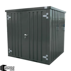 Conteneur Démontable Anthracite 3 X 2 Mètres – Avec Double Porte Sur Le Côté 2 Mètres (Petit Côté)