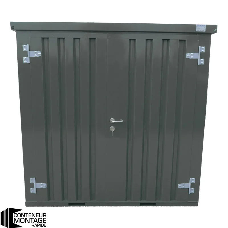 Conteneur 5 X 2 démontable Gris Anthracite – Avec Double Porte Sur Le Côté 2 Mètres (Petit Côté) – Image 2