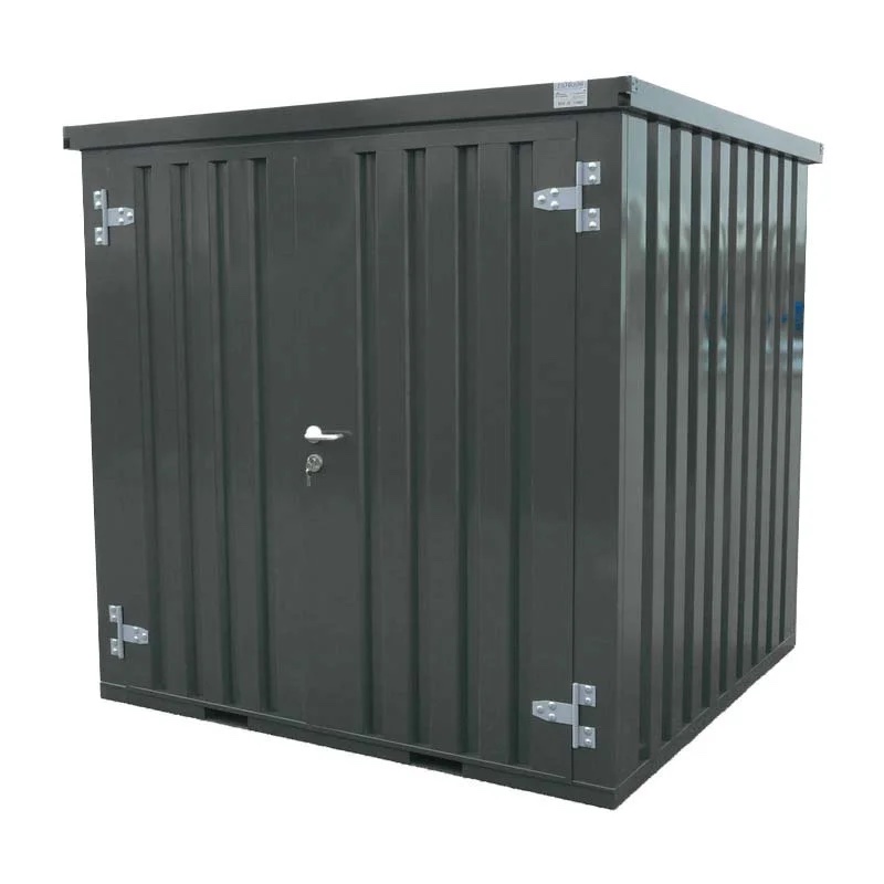 Conteneur 5 X 2 démontable Gris Anthracite – Avec Double Porte Sur Le Côté 2 Mètres (Petit Côté)