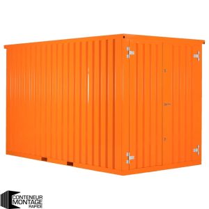 Conteneur Démontable Orange 4 X 2 Mètres – Avec Double Porte Sur Le Côté 4 Mètres (Grand Côté)
