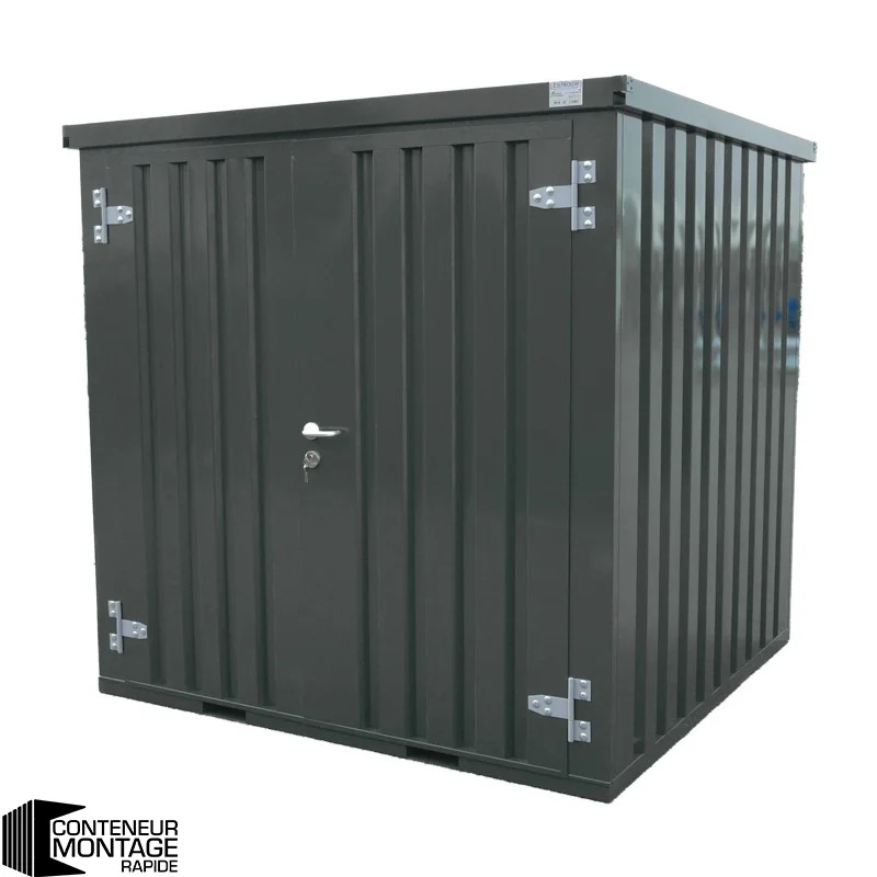 CONTENEURS 4 X 2 M DÉMONTABLES Anthracite – Avec Double Porte Sur Le Côté 2 Mètres (Petit Côté) – Image 3