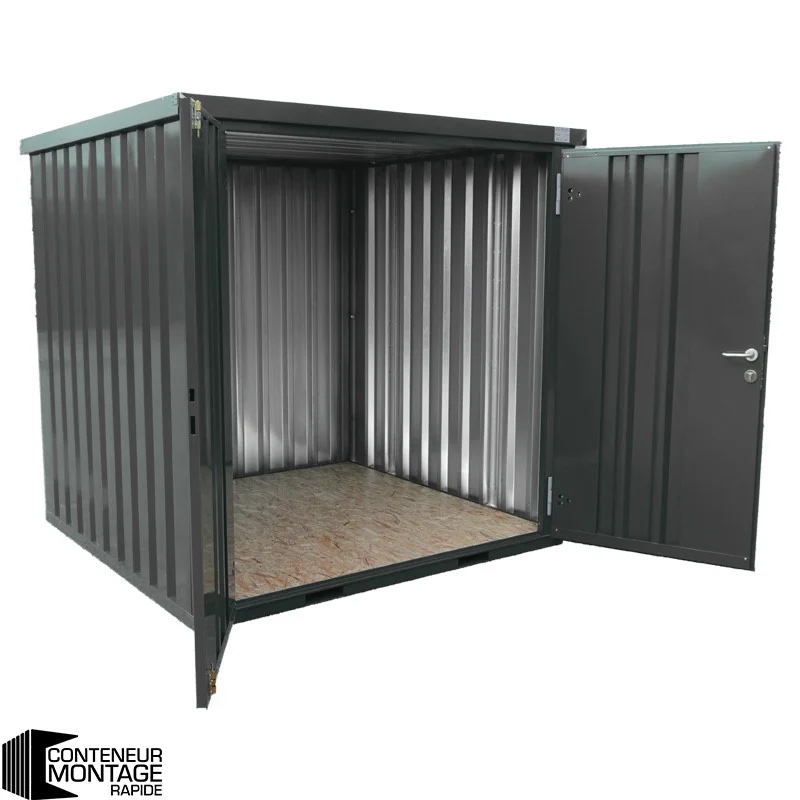 Conteneur 5 X 2 démontable Gris Anthracite – Avec Double Porte Sur Le Côté 2 Mètres (Petit Côté) – Image 4