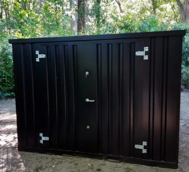 Conteneur Démontable 3 x 2 m Noir (RAL 9005) – Double Porte Grand Côté (5,5 m²)