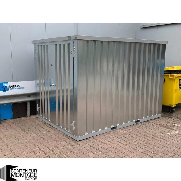Conteneur Démontable 2 x 2 m Galvanisé – Double Porte (3,7 m²)