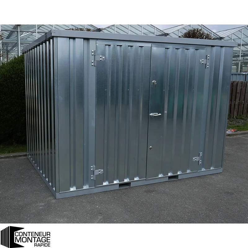 Conteneur Démontable 4 x 2 m Galvanisé – Double Porte Grand Côté (7,5 m²) – Image 2