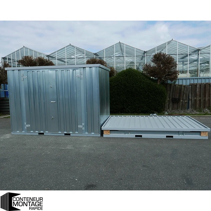 Conteneur Démontable 4 x 2 m Galvanisé – Double Porte Grand Côté (7,5 m²)